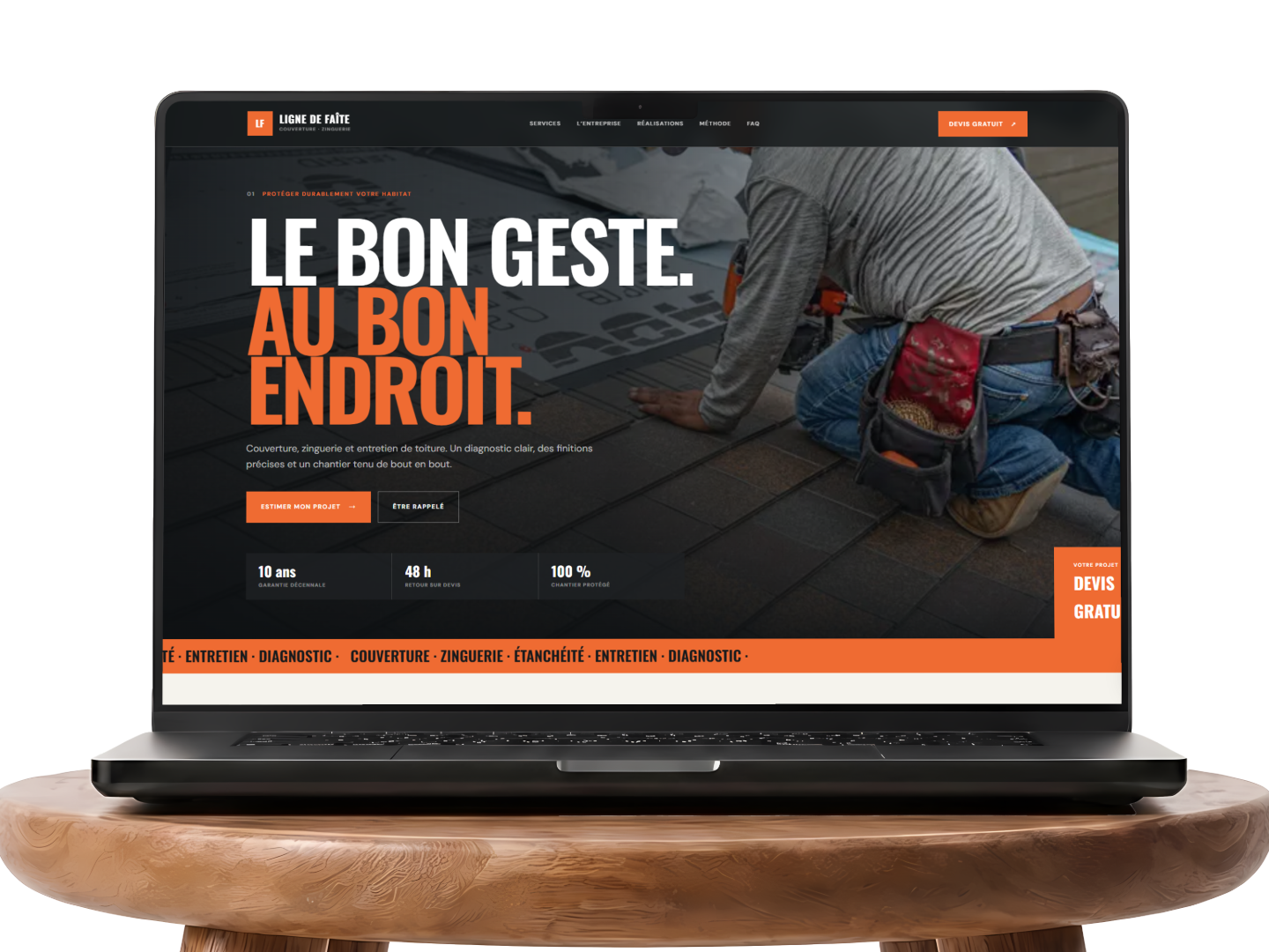 Aperçu ordinateur du projet Artisan · Savoir-faire, capture 1 sur 6
